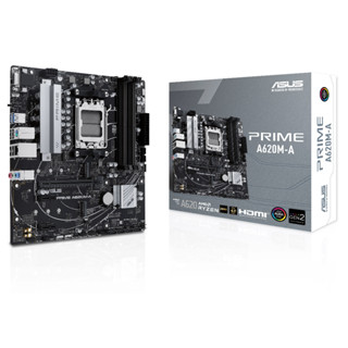 เมนบอร์ด ASUS PRIME A620M-A AM5 DDR5 DisplayPort,VGA,HDMI micro-ATX MOTHERBOARD