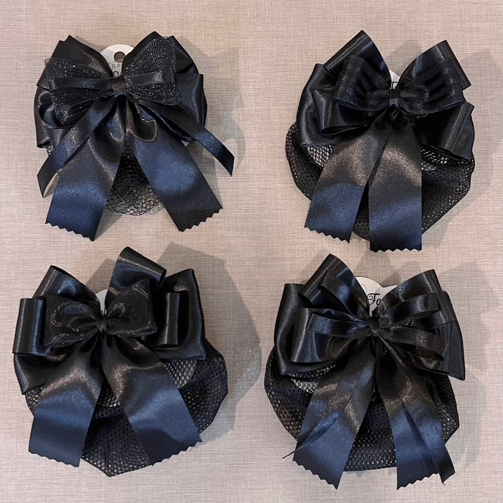เน็ตติดผม โบว์รวบผม สีดำ ขนาดเล็ก ราคาถูก - รูปที่ 2