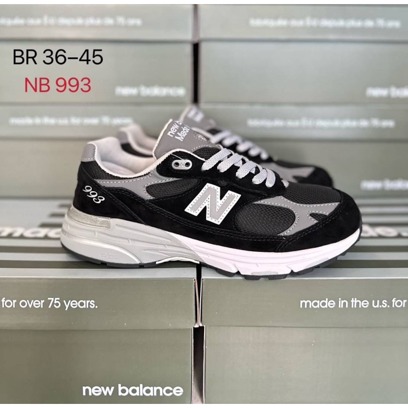 New Balance 993 Black รองเท้าผ้าใบ