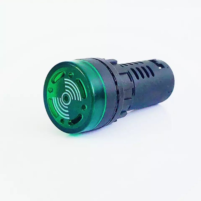 Pilot Lamp LED 22mm. Buzzer Green Light 220V ไพลอตแลมป์ แอลอีดี 22มม. แบบมีเสียง สีเขียว 220V