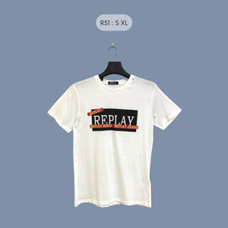 เสื้อยืด replay (รหัส 051) สกรีนลายเท่ๆสวมใส่สบาย ระบายอากาศดี ไม่หด รีดง่าย ทรงสวยสามารถใส่ได้ทั้งชายและหญิง