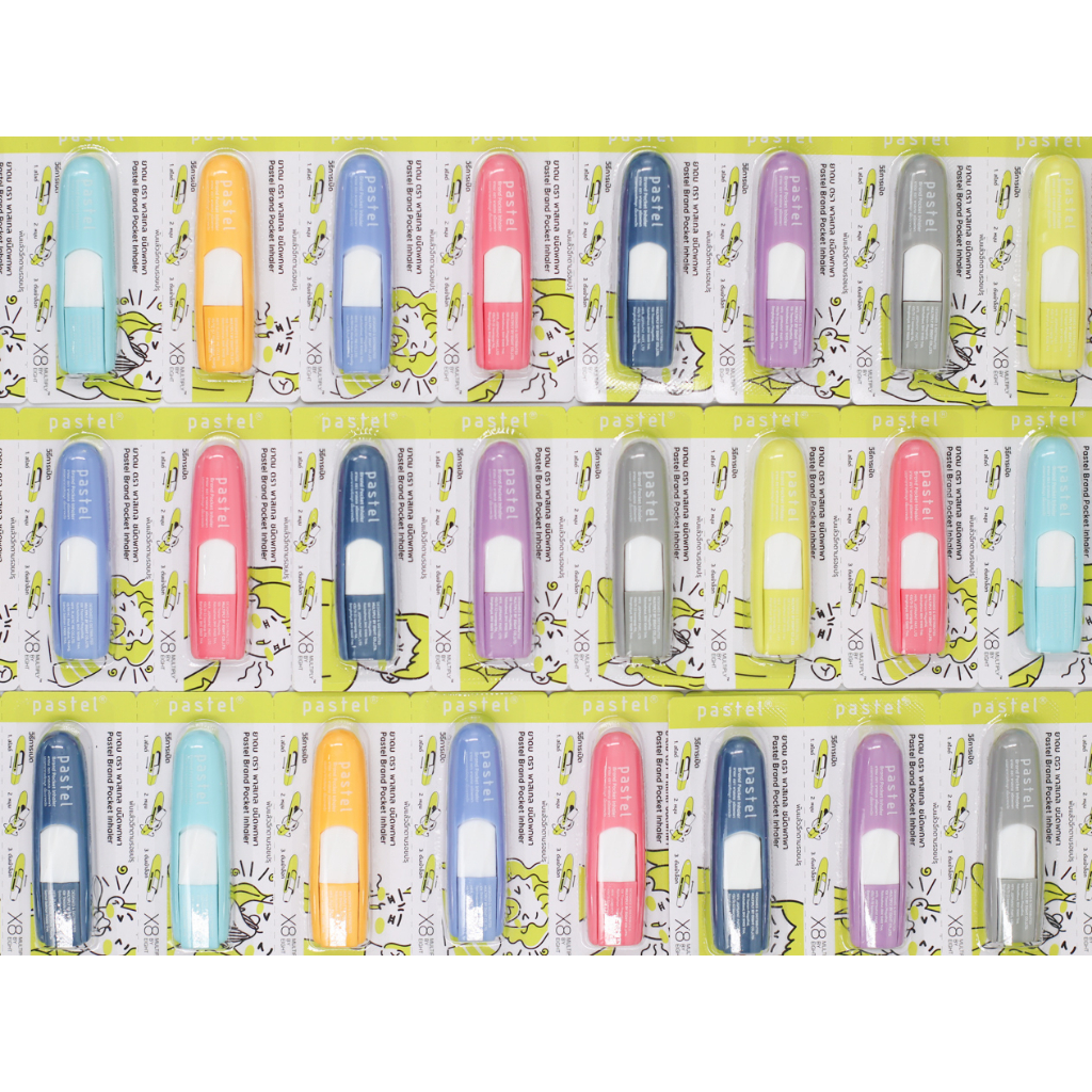 ยาดมพาสเทล Pastel สีดั้งเดิม [คละสี ยกแผง] ชนิดพกพา ยาดมแบมแบม 1.5ml ฝาไม่หาย (1แผง6ชิ้น) exp2026