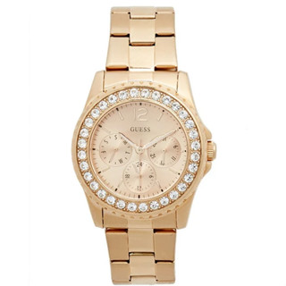 นาฬิกา GUESS Factory Womens Rose Gold-Tone Multifunction Watch, NS