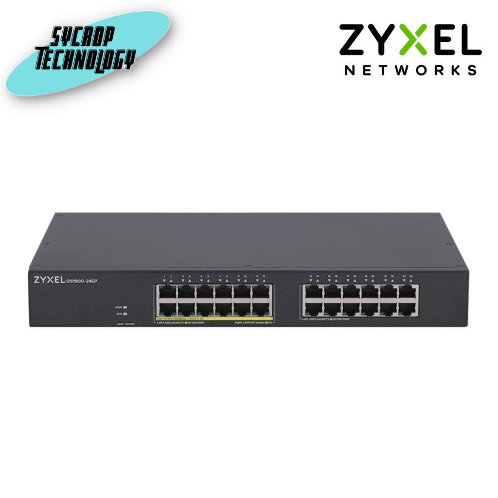 Zyxel GS1900-24EP 24-port GbE Smart Managed Switch ประกันศูนย์ เช็คสินค้าก่อนสั่งซื้อ