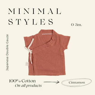 Cali เสื้อเด็กอ่อน​ผูกหน้า 0-3 เดือน สีพาสเทล🪸Minimal Styles *ป้าย Cali baby