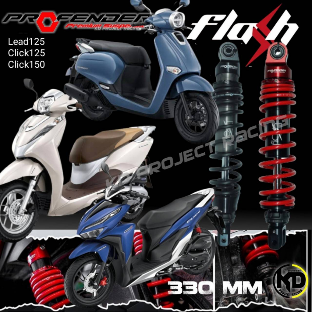 โช๊ค Profender Flash Honda Giorno+ (320MM) , Lead125,,Click125,Click150 (330MM)