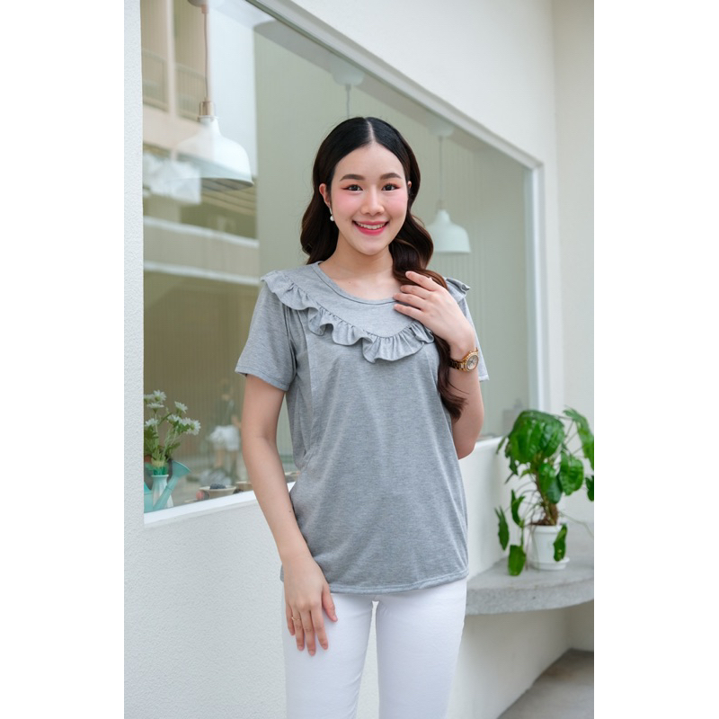 เสื้อยืดให้นม แต่งระบาย