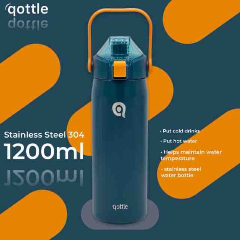 Qottle cylindrical head กระบอกน้ำฝาหิ้วหัวกด