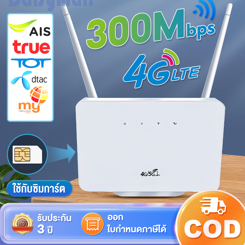 4G/5G เราเตอร์ ใส่ซิมปล่อย Wi-Fi 300Mbps 4G LTE sim card Wireless Router รองรับ 4G ทุกเครือข่าย รองรับการใช้งาน Wifi