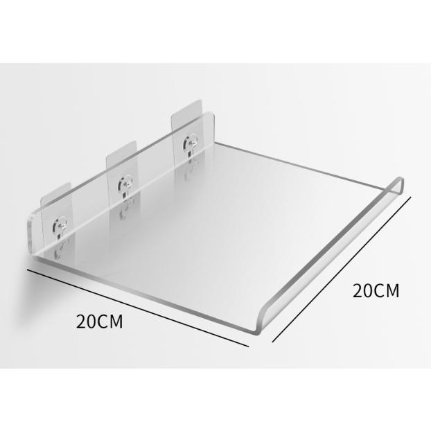 ชั้นวางของอะคริลิคใส ติดผนัง ตะขอแขวนเทปกาวขายแยก