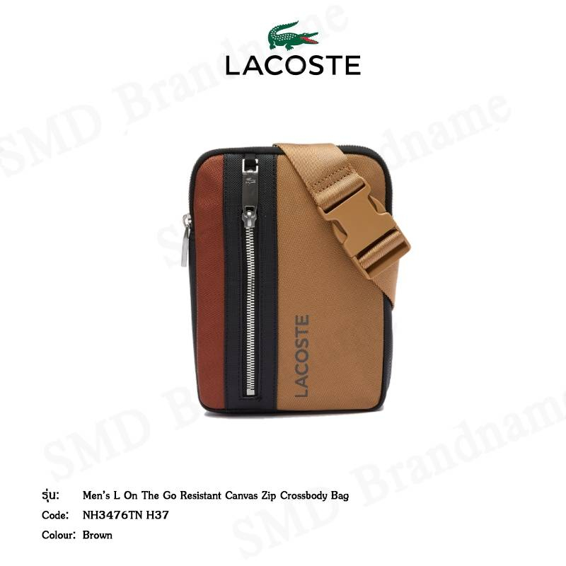 Lacoste กระเป๋าสะพายข้าง คาดอก รุ่น Men’s L On The Go Resistant Canvas Zip Crossbody Bag Code: NH3476TN H37