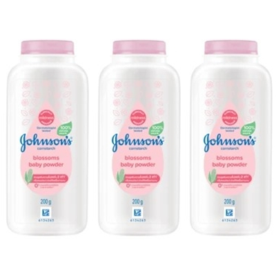 (แพ็ค 3) Johnson'sCornstrach Blossom Baby Powder จอห์นสัน คอร์นสตาร์ช บลอสซั่ม เบบี้ พาวเดอร์ ผลิตภัณฑ์แป้งเด็ก 200 กรัม