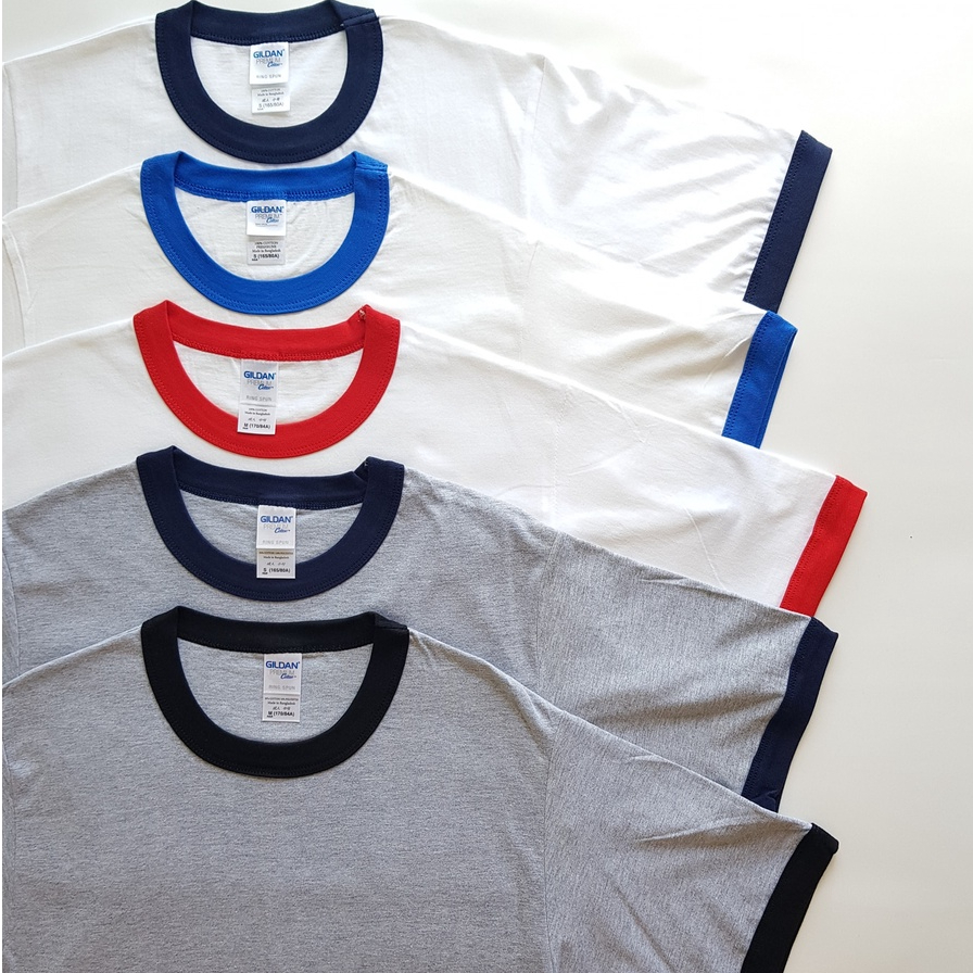 เสื้อยืดกุ๊นแขนกุ๊นคอ Premium Ringer Tee Cotton 5.3 oz