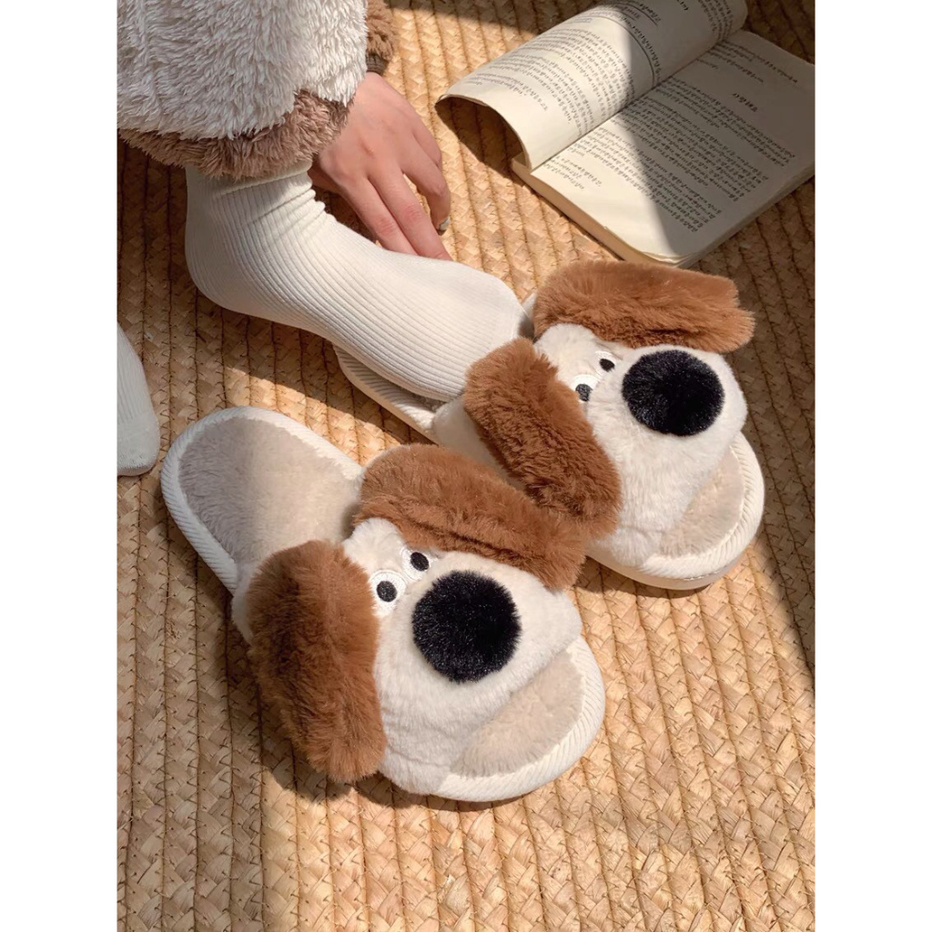 🐶 รองเท้า รองเท้าหมา Slipper สลิปเปอร์ขนนุ่ม doggy gommit กรอมิท 49018