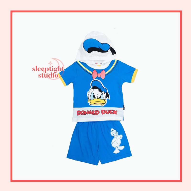 ชุดเซตเสื้อและกางเกงเด็ก มี Hood ลิขสิทธิ์แท้จาก Mickey Mouse ลาย Donald Duck