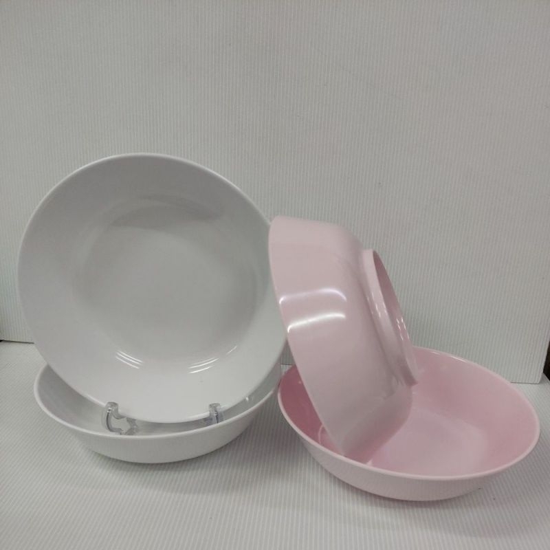 ชุดชาม 8.5 นิ้ว จำนวน 2ชิ้น สีพื้นทรงกลม ซุปเปอร์แวร์ตรานกเพนกวินแท้100%สินค้าเกรดA