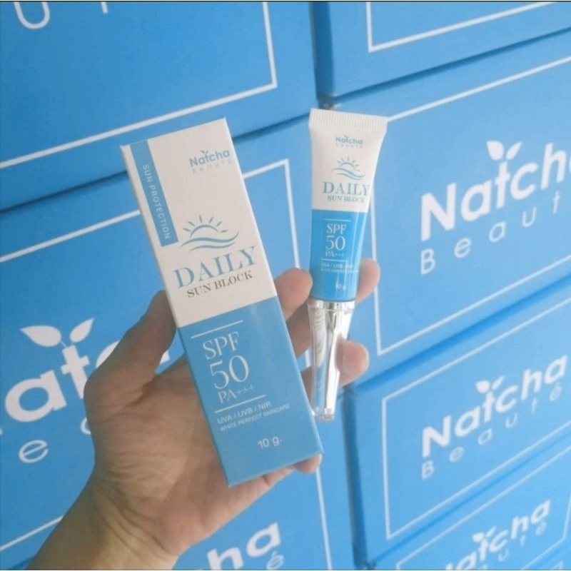 ใหม่ กันแดด นัชชา Natcha Daily sun block SPF50 PA+++ ขนาด 10 กรัม