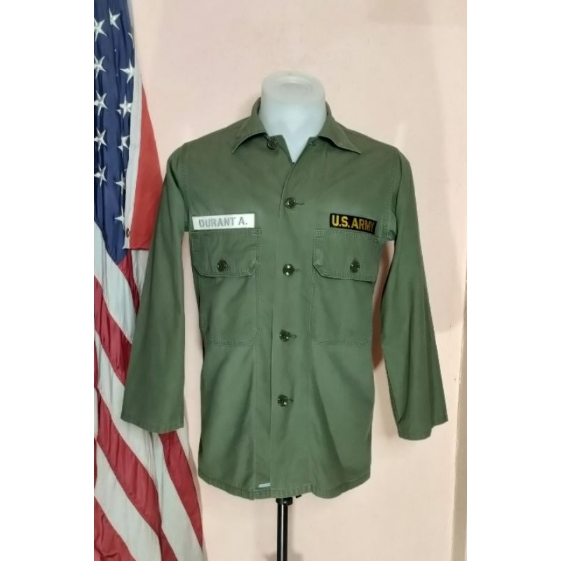 เสื้อทหาร ""ผ้าเรียบ-POPLIN""SHIRT OG107-P63, VIETNAMWAR US.ARMY งานกองทัพ