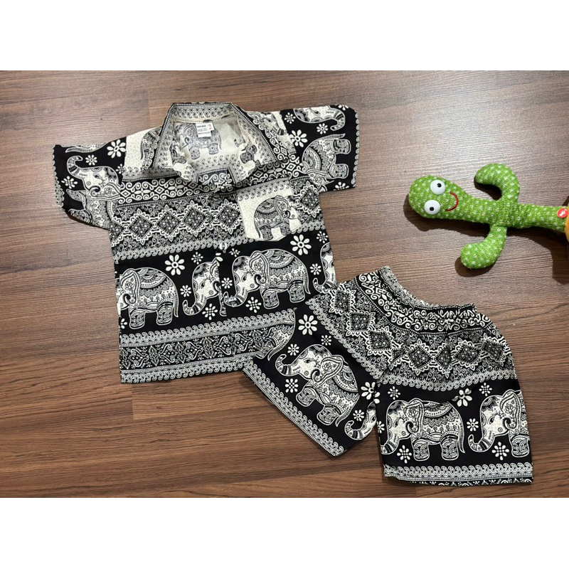 #เสื้อผ้าเด็ก #ชุดเด็ก #ลายช้าง #ผ้าสปัน #ชุดเซ็ท