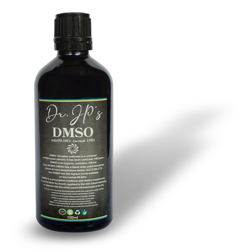 DMSO DIMETHYL SULFOXIDE ขวดเล็ก จุกหยด ช่วย ยืดอายุ ซ่อมเเซม DNA 100ml.(ผสมกับน้ำแร่ Silver)