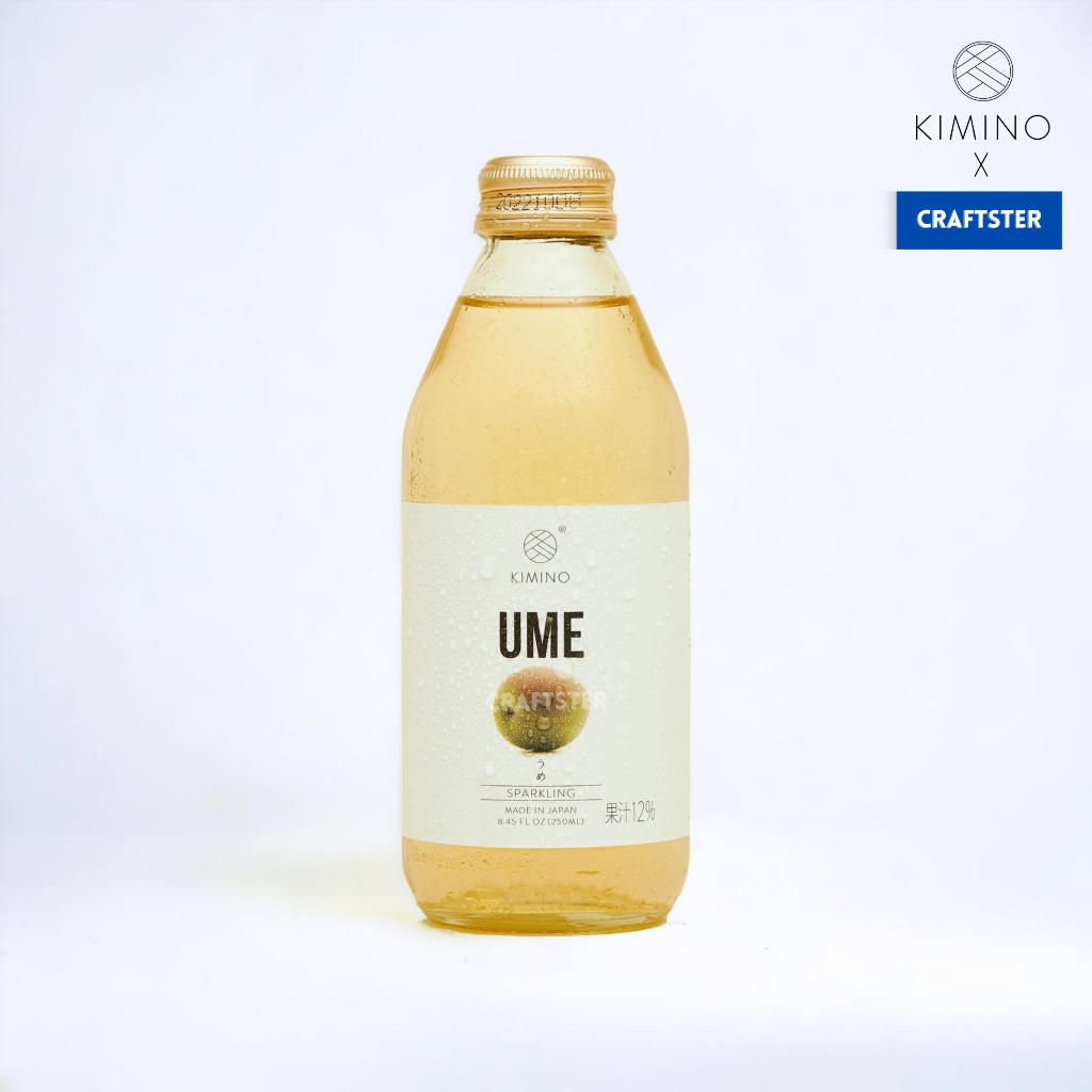 KIMINO Premium Craft Soda คิมิโนะ บ๊วย อุเมะ - Ume คั้นสด อัดแก๊สจากน้ำแร่ภูเขา นำเข้าจากประเทศญี่ปุ