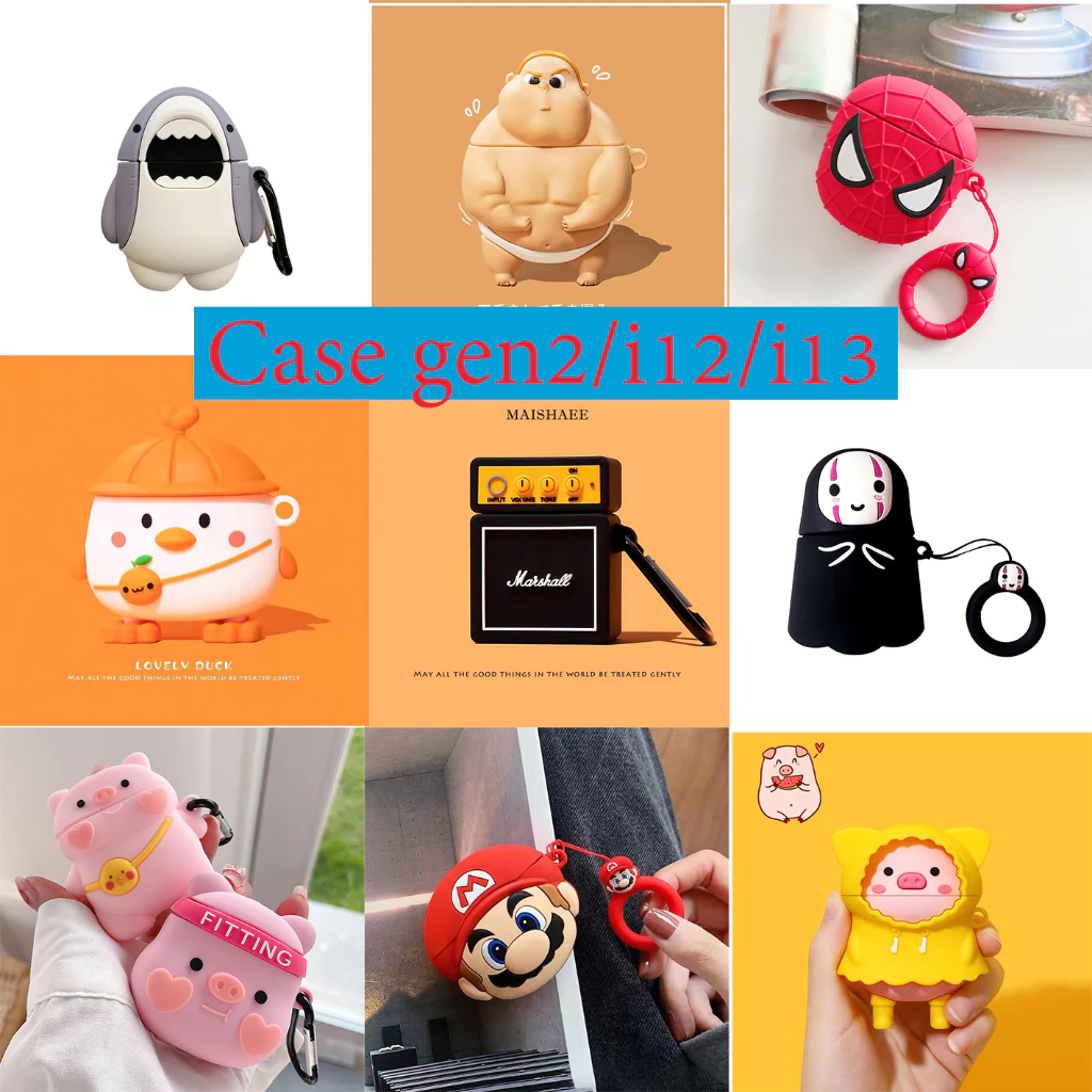 【ส่งจากไทย เคส สำหรับ Airpods 1/2 TWS i9s/i11/i12/i13/gen1/gen2(ใช้ด้วยกัน) inpods12 ใช้ด้วยกัน Case gen1/gen2