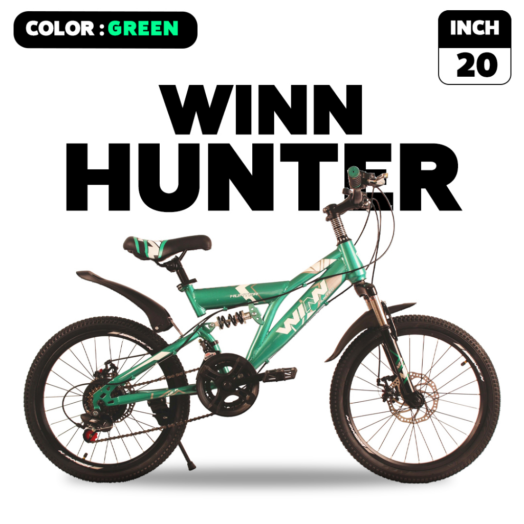 จักรยานเสือภูเขา WINN รุ่น HUNTER 20นิ้ว เกียร์ 12Sp. แถมฟรีไฟหน้า-ไฟท้าย (มีจัดส่งพร้อมขี่เป็นคัน 100%+รับประกัน)