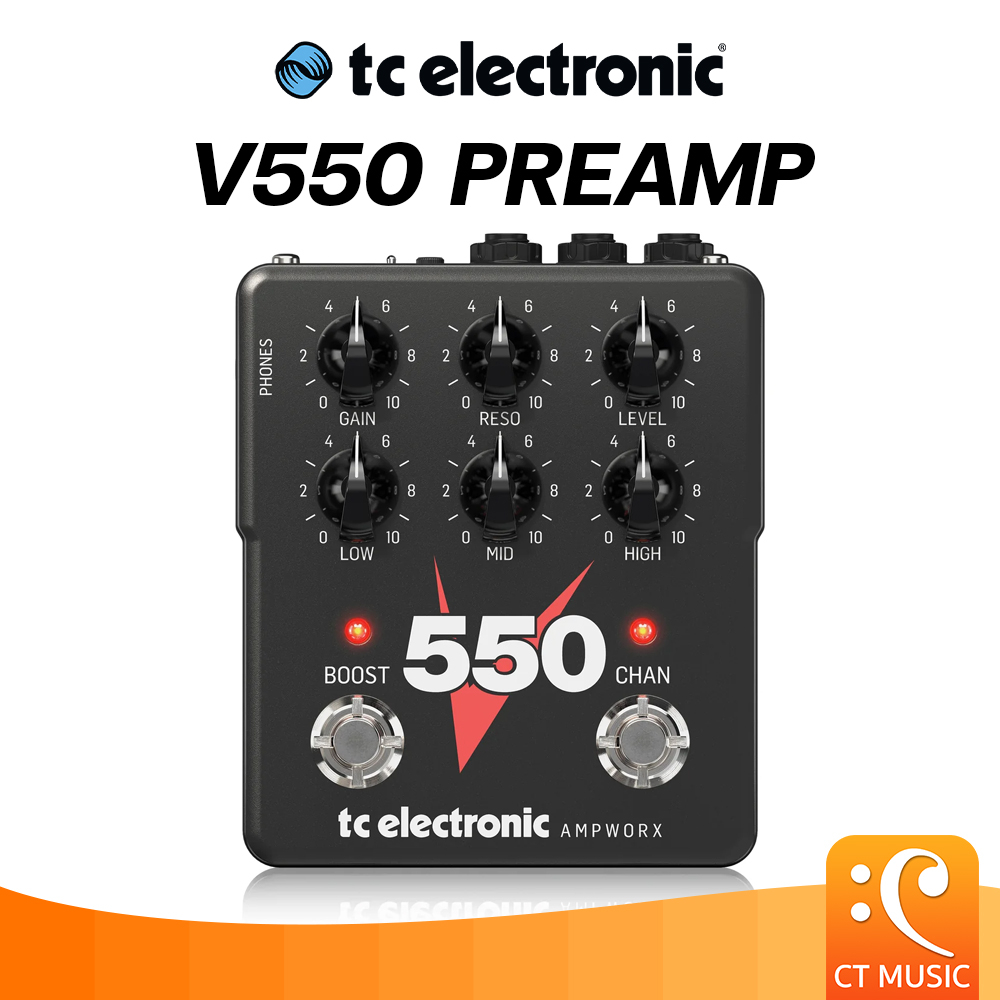 TC Electronic V550 Preamp Pedal กีตาร์ 2 ช่อง พร้อมระบบควบคุมอิสระ