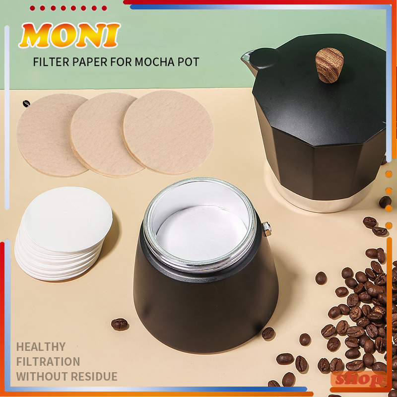 กระดาษกรองกาแฟวงกลม กระดาษดริป สำหรับหม้อต้มกาแฟ Moka Pot Paper Filter 100แผ่น / 200แผ่น คุณภาพดี แบบหนา