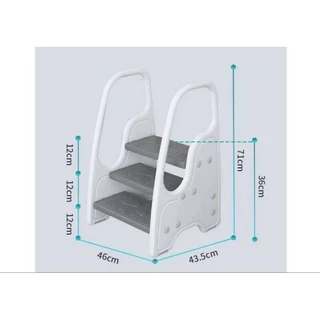 พร้อมส่ง บันไดสำหรับเด็ก บันได 3 ขั้น step stool รุ่นปรับชั้นบนเป็นลูกตั้งกันตก ให้เหลือ2ขั้นได้