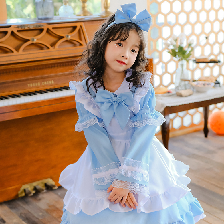 ชุดโลลิต้าเด็ก alice in wonderland ชุด แขนเสื้อแบบถอดได้ชุดฮาโลวีนเด็กหญิง ชุดคอสเพลย์เด็ก ชุดเจ้าหญิงเด็ก halloween