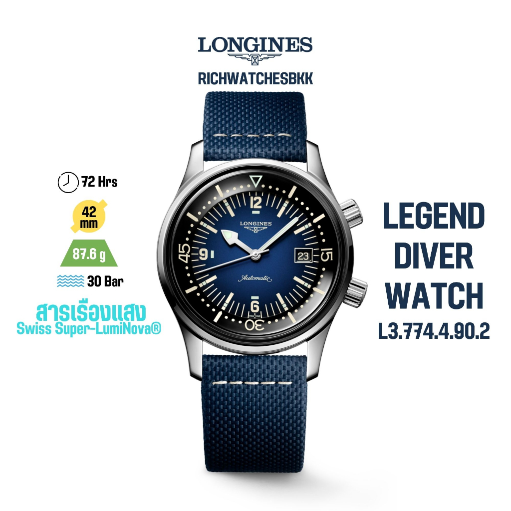 THE LONGINES LEGEND DIVER WATCH (L3.774.4.90.2)