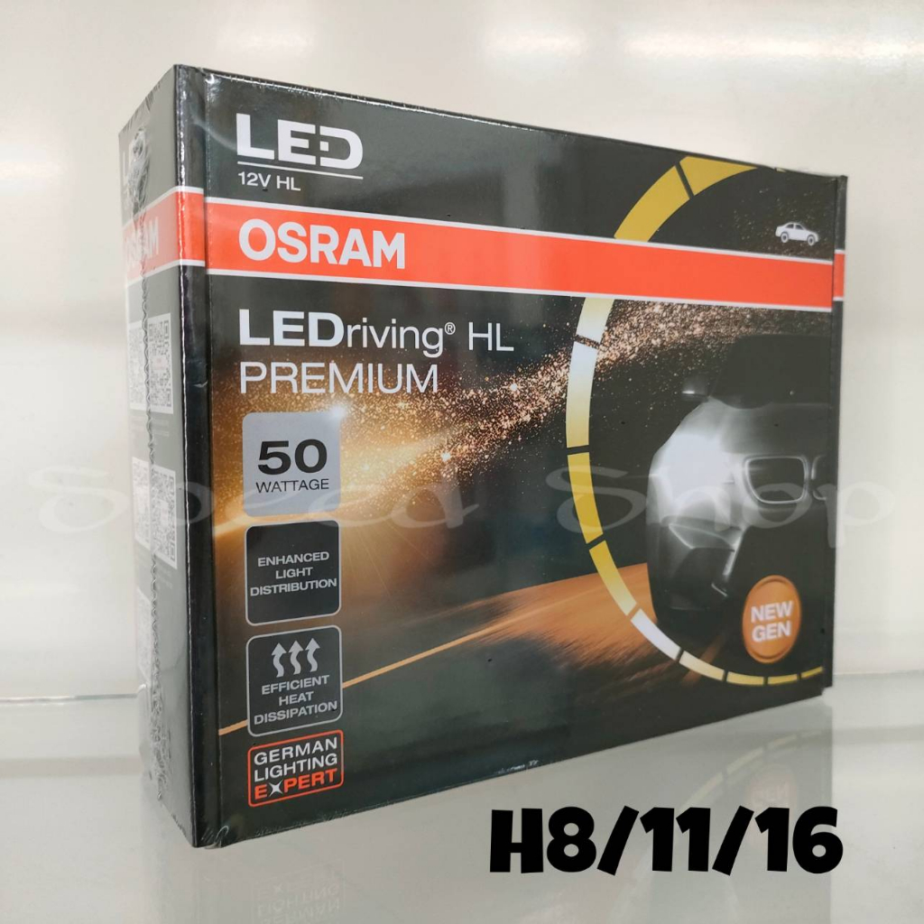 Osram หลอดไฟหน้า รถยนต์ Premium 2.0 LED+500% 50W 10000LM 6000K H8/11/16 แถมฟรี LED T10รับประกัน 2 ปี