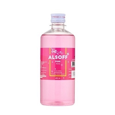 แอลกอฮอล์ สีชมพู ยี่ห้อ Alsoff Pink 450 ml.
