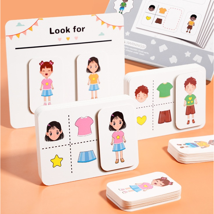 Look for matched images จับคู่ภาพเหมือน จับคู่ภาพแต่งตัว ของเล่นแนวมอนเตสซอรี่ ข้อสอบสาธิต Think & Match Matching Puzzle - รูปที่ 2