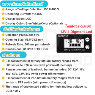 DIYsound โวลต์ดิจิตอล DC 8-80V โวลต์มิเตอร์วัดความจุแบตเตอ หน้าจอ LCD การวัดมิเตอร์วัดปริมาณแบตเตอรี่ ตัววัดโวลท์แบต