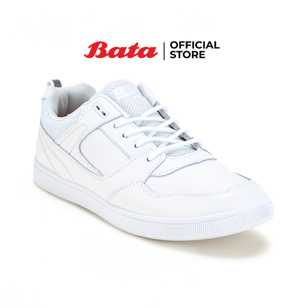 Bata B-First SCHOOL SPORTS รองเท้านักเรียนผ้าใบ  วัยมัธยมและนักศึกษา สวมใส่ทำงานได้ WHITE PVC แบบผูกเชือก สีขาว รหัส 4291122