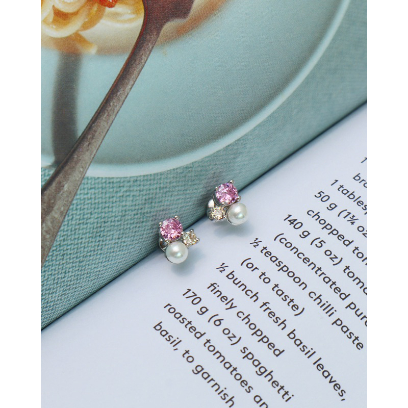 ivowly- Pastel pearl ต่างหูมุกพลอย สีพาสเทล