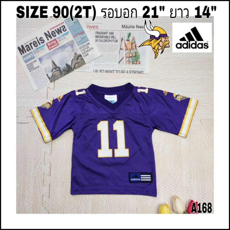🔥A168🔥เสื้ออเมริกันฟุตบอลเด็ก NFL Adidas SIZE 90 รอบอก 21 นิ้ว สินค้ามือสองนำเข้า💯⭐
