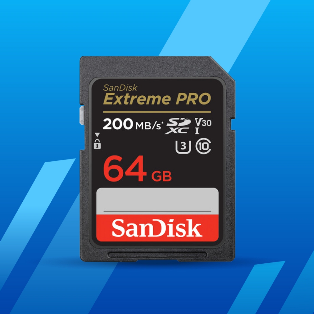 SD SanDisk Extreme PRO SDHC SDXC UHS-I Card 64 GB(200MB/s R, 90MB/s W)
