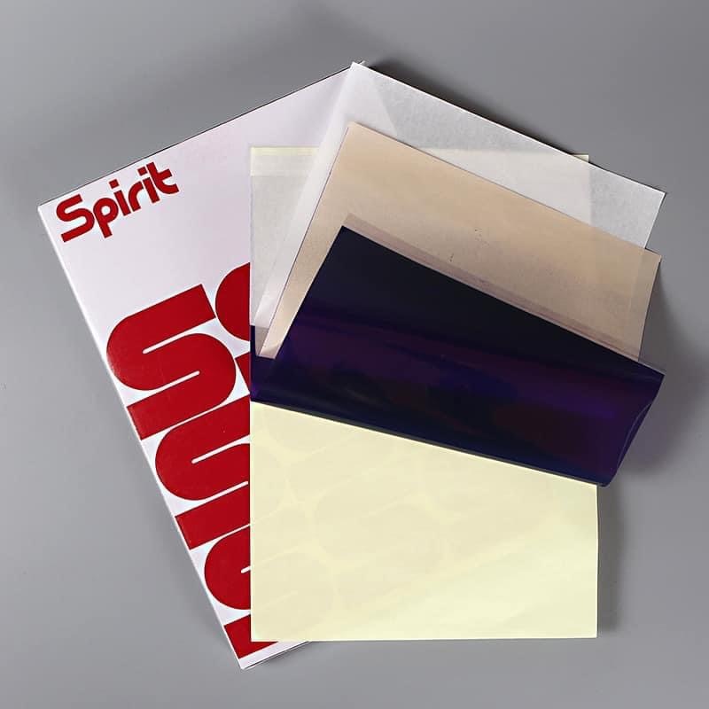 กระดาษลอกลายสัก Spirit เนื้อฟิล์ม คุณภาพดี ขนาด A4 ( เซท 1 แผ่น) ใช้ได้นาน ใช้ซ้ำได้หลายครั้ง ลอกได้ทั้งเครื่องและลอกมือ