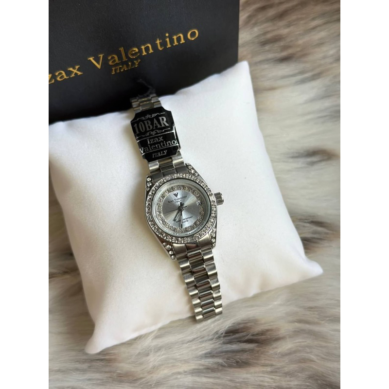 ⌚️Valentino Izax Italy Diamond Round Silver Dial Date Mini Lady'size