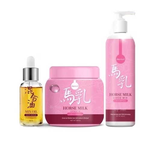 (1ชิ้น) Horse Milk ผลิตภัณฑ์ดูแลเส้นผม ทรีทเม้นท์นมม้า / แชมพูนมม้า / เซรั่มบำรุงผม