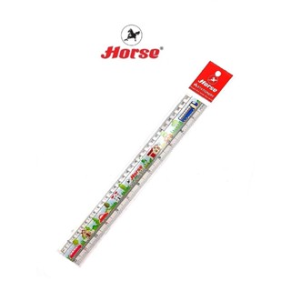Horse ตราม้า ไม้บรรทัดพลาสติก 12 นิ้ว ลายแฟนซีบ้าน  จำนวน 1 …