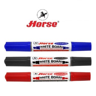 HORSE ตราม้า ปากกาไวท์บอร์ด 2 หัว สีเดียว จำนวน 1 ด้าม