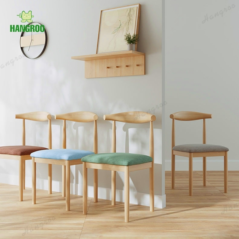 HANGROO เก้าอี้ (ประกอบตามคลิป) ลายไม้ เบาะผ้า ประกอบง่าย M17 Woody Chair Hoselife