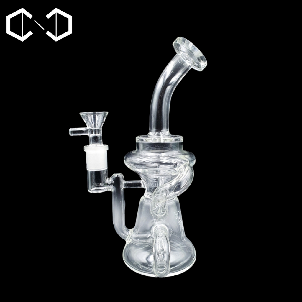 Recycler Glass Dab rig 8" HTB Dabrig บ้องแก้วน้ำวน แจกันแก้ว BU065