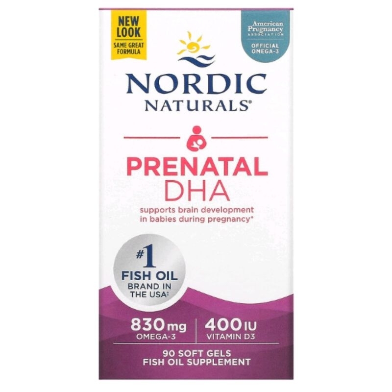 Nordic​ Naturals, Prenatal DHA, Unflavored Formula, 830 mg, 90 Soft Gels