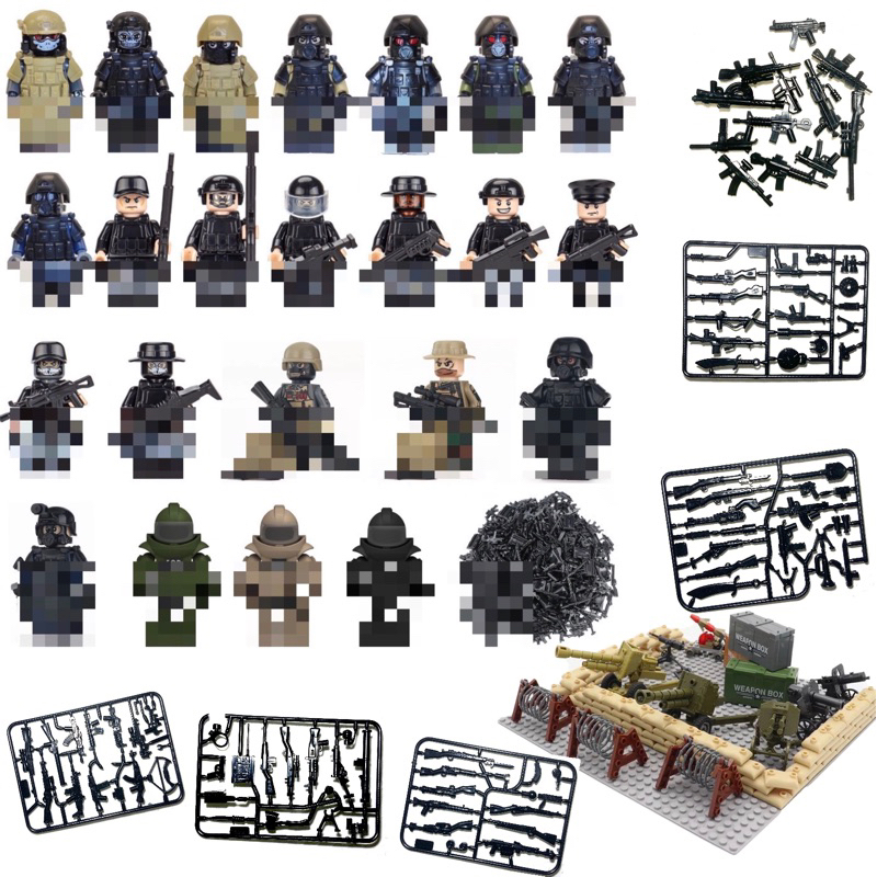 โมเดลฟิกเกอร์Swat ทหาร พร้อมอุปกรณ์