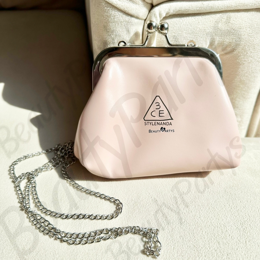 3CE pocket bag กระเป๋าสตางค์ ใบจิ๋ว เปิด-ปิดง่าย สีชมพูนมละมุน